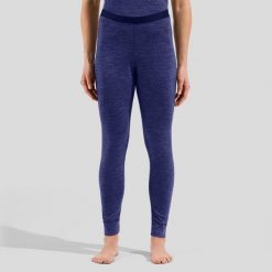 Spodnie Odlo BL BOTTOM long MERINO 200. Niebieskie spodnie sportowe damskie ODLO, m, bez wzorów, z materiału. Za 459.99 zł.