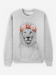 WOOOP Bluza "Festival Lion" w kolorze szarym rozmiar: L. Szare bluzy damskie Wooop, l, bez wzorów, bez kaptura. Za 109.00 zł.