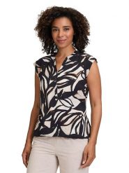 BETTY & CO Bluzka w kolorze czarno-kremowym rozmiar: 46. Czarne bluzki damskie Betty & Co, bez wzorów, bez kołnierzyka, bez ramiączek. Za 64.95 zł.