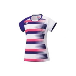Koszulka tenisowa damska z krótkim rekawem Yonex VERY COOL. Białe bluzki damskie YONEX, s, bez wzorów, bez kołnierzyka, bez ramiączek. Za 259.00 zł.
