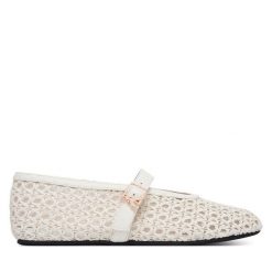 Baleriny Patrizia Pepe. Białe baleriny dziewczęce Patrizia Pepe, bez wzorów, bez obcasa, bez zapięcia. Za 539.99 zł.