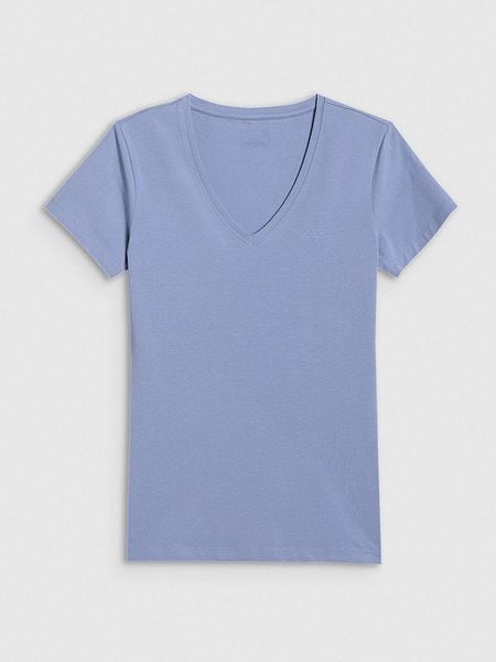 4F Koszulka w kolorze niebieskim rozmiar: XL. Niebieskie bluzki damskie 4F, xl, bez wzorów, bez kołnierzyka, bez ramiączek. Za 59.95 zł.