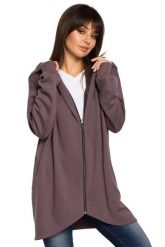 Brązowa Bluza Asymetryczna z Kapturem. Brązowe bluzy damskie MOE, l, bez wzorów, z bawełny, z kapturem. Za 269.90 zł.