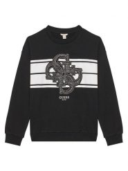 Guess Bluza J5YQ01 KA6R4 Czarny Regular Fit. Czarne bluzy dziewczęce Guess, z aplikacjami, z bawełny, bez ramiączek, bez kaptura. Za 139.99 zł.
