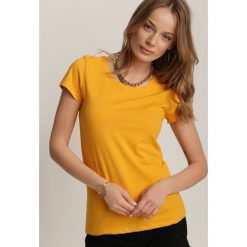 Żółty T-shirt Ariema. Żółte t-shirty damskie Renee, l, bez wzorów, z dzianiny, bez kołnierzyka. Za 24.99 zł.