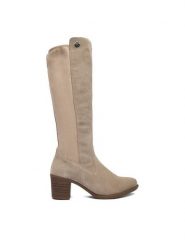 Rieker Kozaki CEO-Y2050-60 Szary. Szare kozaki damskie Rieker, ze skóry, bez obcasa, na słupku, bez zapięcia. Za 459.99 zł.