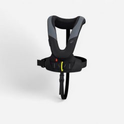 Kamizelka ratunkowa żeglarska automatyczna Decathlon LJ150N + uprząż. Zielone kamizelki damskie Decathlon, uniwersalny, bez wzorów, bez kaptura. Za 349.99 zł.