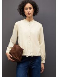 Cecil Bluzka w kolorze kremowym rozmiar: 42. Brązowe bluzki damskie Cecil, bez wzorów, bez kołnierzyka, bez ramiączek. Za 122.09 zł.