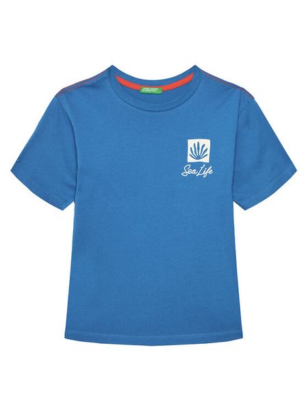 United Colors Of Benetton T-Shirt 3I1XC10P4 Niebieski Oversize. Niebieskie t-shirty i koszulki chłopięce United Colors Of Benetton, bez wzorów, z bawełny, bez kołnierzyka, bez ramiączek. Za 39.99 zł.