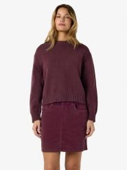 Noisy may Sweter "Dara" w kolorze bordowym rozmiar: S. Czerwone swetry klasyczne damskie Noisy may, s, z bawełny, bez kołnierzyka. Za 129.95 zł.