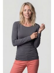 Alife and kickin Koszulka "Evelyn" w kolorze antracytowym rozmiar: L. Czarne bluzki damskie Alife and Kickin, l, bez wzorów, bez kołnierzyka, bez ramiączek. Za 60.99 zł.