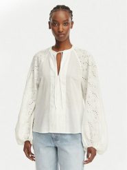 BOSS Bluzka Belvast 50559073 Biały Regular Fit. Białe bluzki damskie Boss, bez wzorów, z bawełny, bez kołnierzyka, bez ramiączek. Za 699.99 zł.