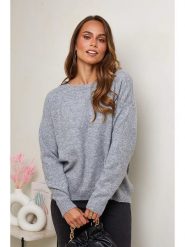 Soft Cashmere Sweter w kolorze szarym rozmiar: 34/36. Szare swetry klasyczne damskie Soft Cashmere, bez kołnierzyka. Za 112.29 zł.
