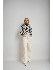 Monki Dżinsy - Comfort fit - w kolorze kremowym rozmiar: W26. Brązowe jeansy damskie Monki, z podwyższonym stanem. Za 82.99 zł.