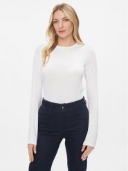Trussardi Bluzka 56T00587 Biały Regular Fit. Białe bluzki damskie TRUSSARDI, xs, bez wzorów, z bawełny, bez kołnierzyka, bez ramiączek. W wyprzedaży za 99.99 zł.