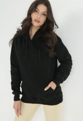 Czarna Bluza Bawełniana z Kapturem Gesa. Czarne bluzy damskie Born2be, na jesień, xl, bez wzorów, z bawełny, z kapturem. Za 39.99 zł.
