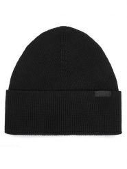 HUGO Czapka Sentyl 50569479 Czarny. Czarne czapki damskie Hugo, na zimę, bez wzorów, z bawełny. Za 209.99 zł.