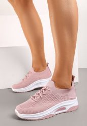 Różowe Wsuwane Buty Sportowe w Skarpetkowym Stylu z Ozdobną Podeszwą Moonlise. Czerwone obuwie sportowe casual damskie Renee, z materiału, na fitness i siłownię. Za 39.99 zł.