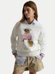 Polo Ralph Lauren Sweter 211A12723001 Biały Relaxed Fit. Białe swetry klasyczne damskie Polo Ralph Lauren, xl, z bawełny, bez kołnierzyka. Za 2,699.00 zł.