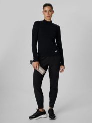 4F Spodnie do biegania szybkoschnące damskie - czarne S. Czarne spodnie dresowe damskie 4F, l, bez wzorów, z materiału. Za 249.99 zł.