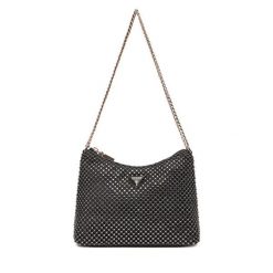 Torebka Guess. Czarne torebki wieczorowe damskie Guess, z aplikacjami, bez dodatków. Za 489.99 zł.