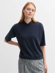 OPUS Bluza w kolorze granatowym rozmiar: 40. Niebieskie bluzy damskie Opus, bez wzorów, z kapturem. Za 131.74 zł.