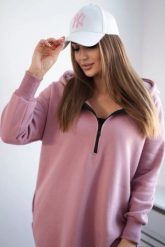 Bluza ocieplana z rozcięciami na bokach ciemno różowa. Czerwone bluzy damskie KESI, l, bez wzorów, z bawełny, bez kaptura. Za 284.37 zł.