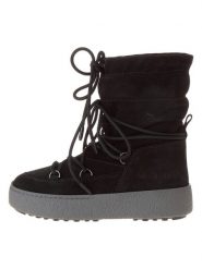 Moon Boot Skórzane botki zimowe "Ltrack" w kolorze czarnym rozmiar: 37. Czarne botki damskie Moon Boot, na zimę, ze skóry, bez obcasa, bez zapięcia. Za 817.95 zł.