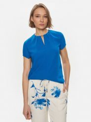 Calvin Klein Bluzka K20K207062 Niebieski Regular Fit. Niebieskie bluzki damskie Calvin Klein, bez wzorów, z syntetyku, bez kołnierzyka, bez ramiączek. Za 289.99 zł.