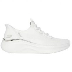 Buty do chodzenia damskie Skechers 117617WHT. Białe obuwie sportowe damskie Skechers, z gumy, bez zapięcia, trekkingowe. Za 468.00 zł.