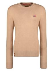 Geographical Norway Sweter "Fabrizia" w kolorze jasnobrązowym rozmiar: XXL. Brązowe swetry klasyczne damskie Geographical Norway, xxl, bez kołnierzyka. Za 100.99 zł.
