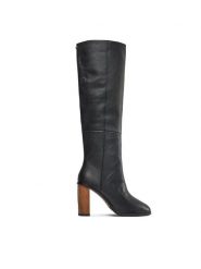 Ted Baker Kozaki Dolarel 159874 Czarny. Czarne kozaki damskie Ted Baker, ze skóry, bez obcasa, na słupku, bez zapięcia. Za 639.99 zł.