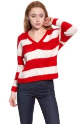 DAMSKI SWETER WRANGLER LOOSE KNIT FORMULA RED W8109PZWO 112132228. Czerwone swetry klasyczne damskie Wrangler, m, z tkaniny, bez kołnierzyka. W wyprzedaży za 49.99 zł.