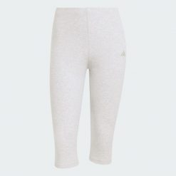 Legginsy Seasonal Essentials Rib Capri. Szare legginsy damskie Adidas, bez wzorów, z dzianiny. Za 149.00 zł.