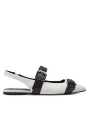 KARL LAGERFELD Baleriny Konnie KL40186 Biały. Białe balerinki damskie KARL LAGERFELD, bez wzorów, ze skóry. Za 499.99 zł.