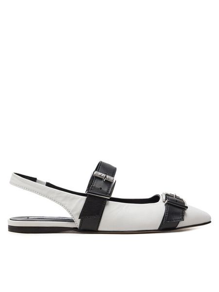 KARL LAGERFELD Baleriny Konnie KL40186 Biały. Białe balerinki damskie KARL LAGERFELD, bez wzorów, ze skóry. Za 499.99 zł.