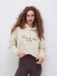 Bluza ze sztucznego baranka - złamana biel. Bluzy damskie Reserved, l, bez wzorów, bez kaptura. W wyprzedaży za 99.99 zł.