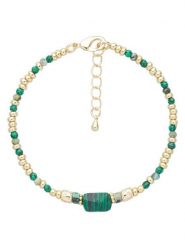 U.S. Polo Assn. Pozłacana bransoletka z malachitem i turkusem rozmiar: onesize. Zielone bransoletki damskie U.S. Polo Assn., metalowe. Za 69.99 zł.