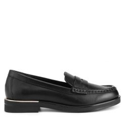 Mokasyny GINO ROSSI. Czarne mokasyny damskie Gino Rossi, bez obcasa. Za 279.99 zł.