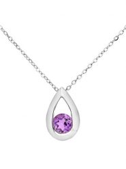 Revoni Złoty naszyjnik z diamentową zawieszką - 46 cm rozmiar: onesize. Szare naszyjniki damskie Revoni, z ametystem, złote. Za 761.99 zł.