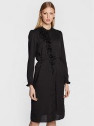 TWINSET Sukienka koszulowa 222TT2422 Czarny Regular Fit. Czarne sukienki damskie Twinset, bez wzorów, z syntetyku, bez ramiączek. Za 1,229.00 zł.