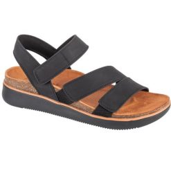 Sandały damskie, Lifted Comfort. Czarne sandały damskie Skechers, bez wzorów, bez obcasa, bez zapięcia. Za 229.99 zł.