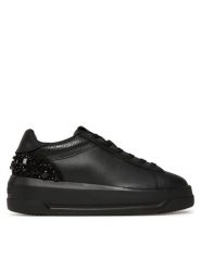 LOVE MOSCHINO Sneakersy JA15305G0NIAL00A Czarny. Czarne obuwie sportowe damskie Love Moschino, ze skóry, bez zapięcia. Za 619.99 zł.