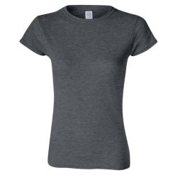 Koszulka Damska Softstyle Heather. Szare bluzki damskie GILDAN, xl, bez wzorów, sportowe, bez kołnierzyka, bez ramiączek. Za 38.99 zł.