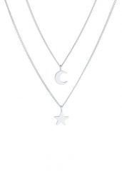 Elli Damskie Layer Star Moon Astro 2-warstwowe Trendy w 925 Srebro Szterlingów Naszyjniki 1 ct. Szare naszyjniki damskie Elli, srebrne. Za 248.99 zł.
