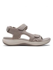 Clarks Sandały "Mira Bay" w kolorze szarobrązowym rozmiar: 39,5. Szare sandały damskie Clarks, bez wzorów, z otwartym noskiem, bez obcasa, bez zapięcia. Za 157.35 zł.
