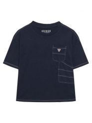 Guess T-Shirt L6RI07 K8HM4 Granatowy Regular Fit. Niebieskie t-shirty i koszulki chłopięce Guess, z aplikacjami, z bawełny, bez kołnierzyka, bez ramiączek. Za 129.99 zł.