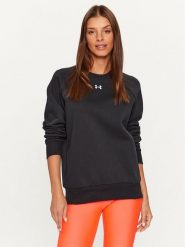 Under Armour Bluza Ua Rival Fleece Crew 1379508 Czarny Loose Fit. Czarne bluzy damskie Under Armour, xs, bez wzorów, z bawełny, bez kaptura. Za 109.88 zł.