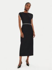 Boss Sukienka dzianinowa Detira 50524083 Czarny Slim Fit. Czarne sukienki damskie Boss, bez wzorów, z dzianiny, bez ramiączek. Za 2,099.00 zł.