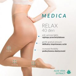 Rajstopy Gabriella Relax 40 den beige - przeciwżylakowe. Brązowe rajstopy Gabriella, bez wzorów, z elastanu. Za 29.90 zł.